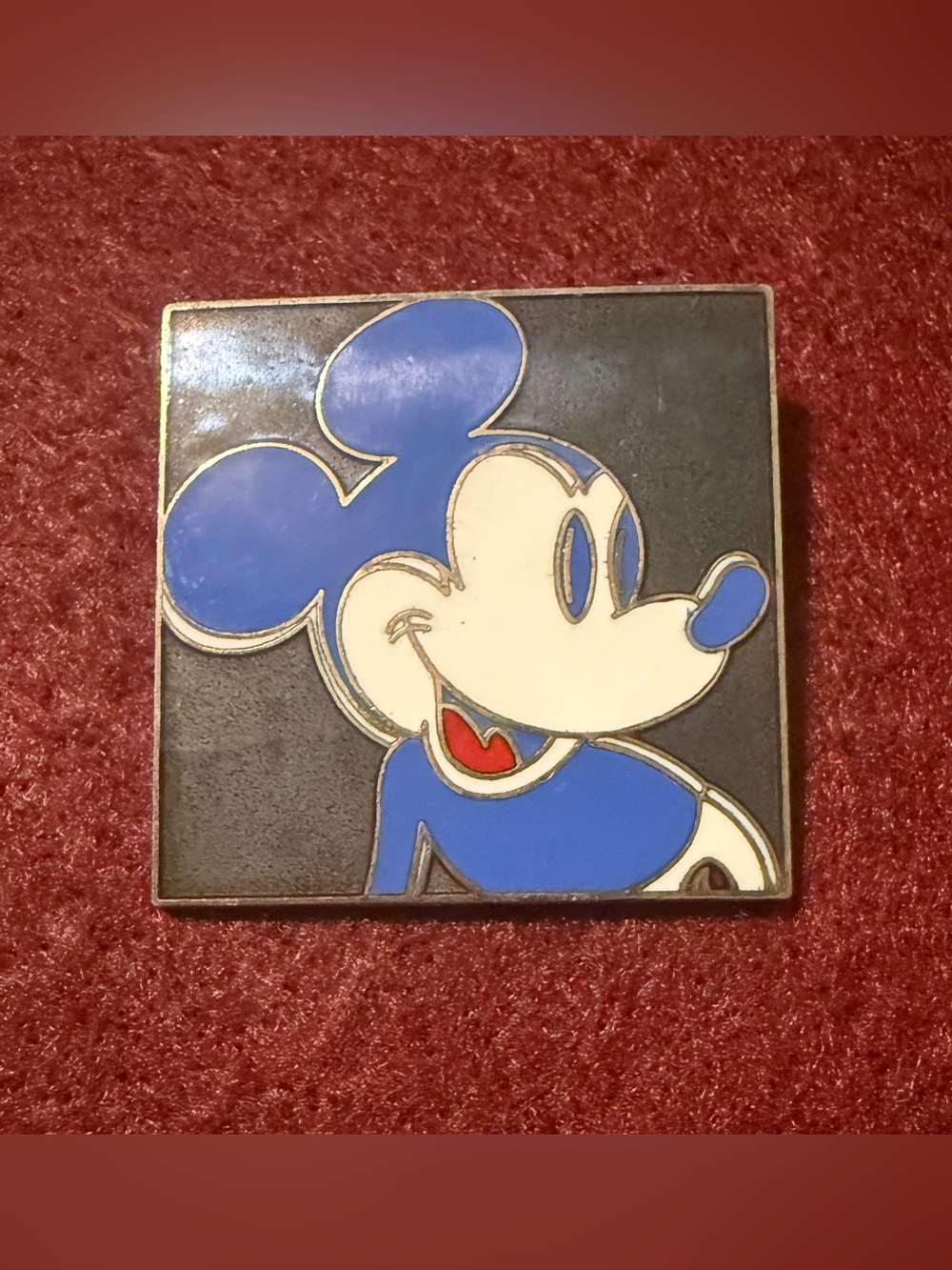 Vintage ACME Studio Andy Warhol Mickey Mouse Blue Cloisonne Enamel Brooch Pin